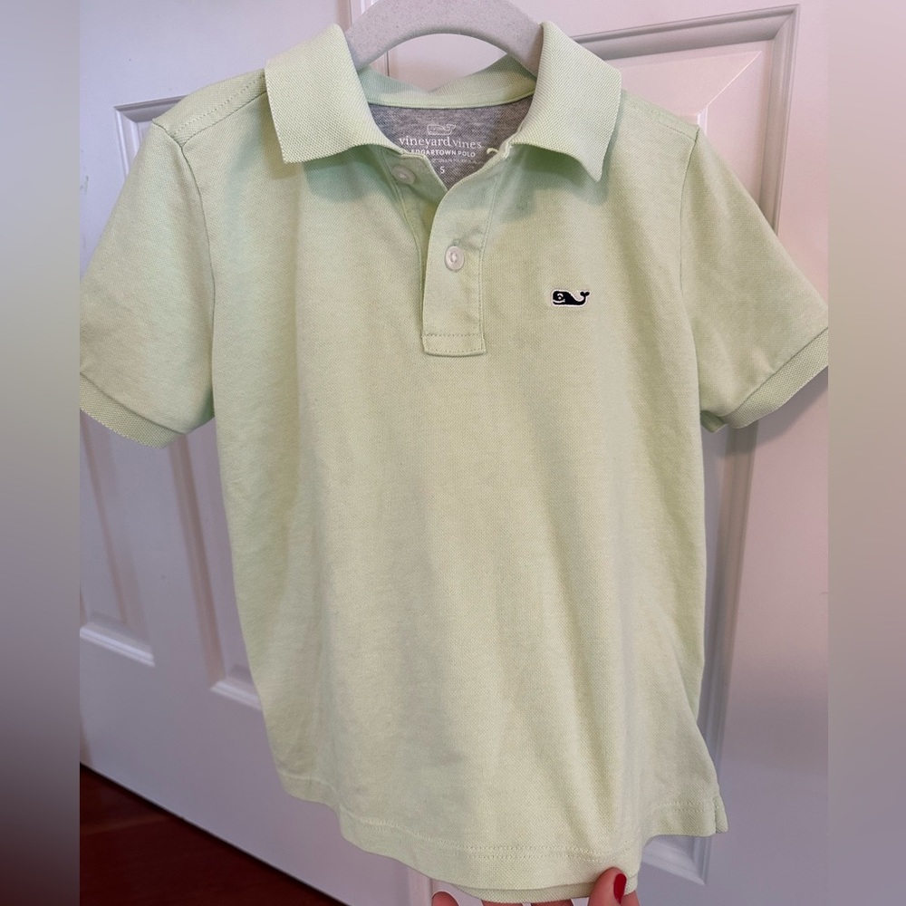 Vineyard vines boys polo, size 5, 2 small light stains on front